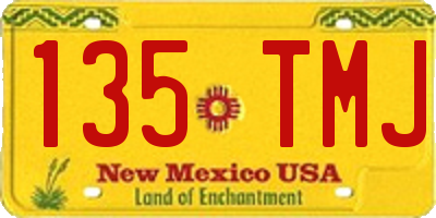 NM license plate 135TMJ
