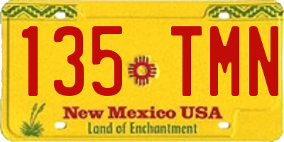 NM license plate 135TMN