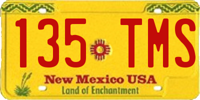NM license plate 135TMS
