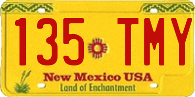NM license plate 135TMY
