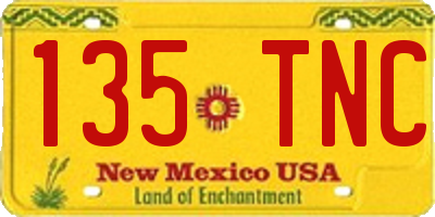 NM license plate 135TNC