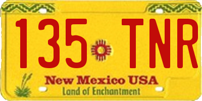 NM license plate 135TNR