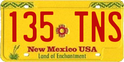 NM license plate 135TNS