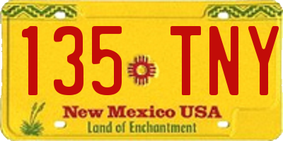 NM license plate 135TNY