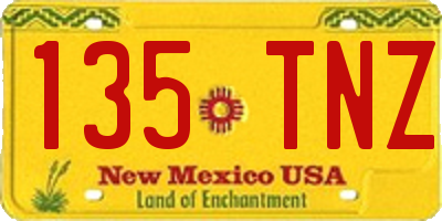 NM license plate 135TNZ