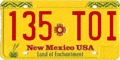 NM license plate 135TOI