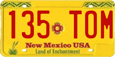 NM license plate 135TOM
