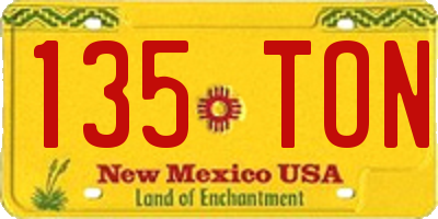 NM license plate 135TON