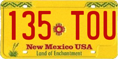 NM license plate 135TOU