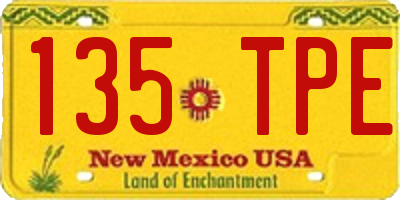 NM license plate 135TPE