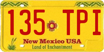 NM license plate 135TPI