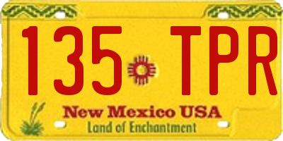 NM license plate 135TPR