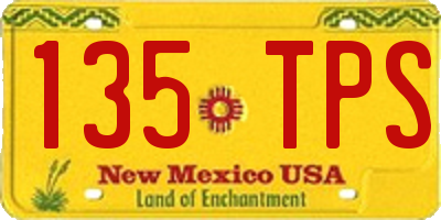 NM license plate 135TPS