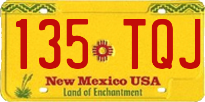NM license plate 135TQJ