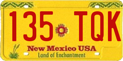 NM license plate 135TQK