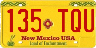 NM license plate 135TQU