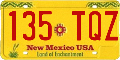NM license plate 135TQZ
