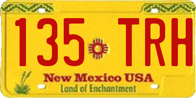 NM license plate 135TRH