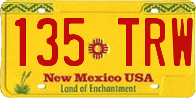 NM license plate 135TRW