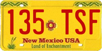 NM license plate 135TSF