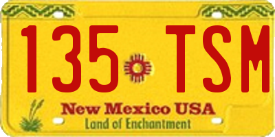 NM license plate 135TSM