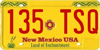 NM license plate 135TSQ