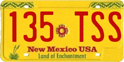 NM license plate 135TSS