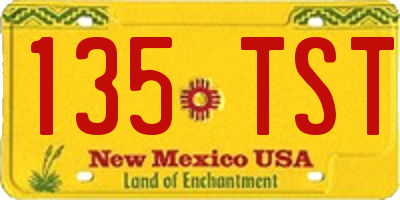 NM license plate 135TST