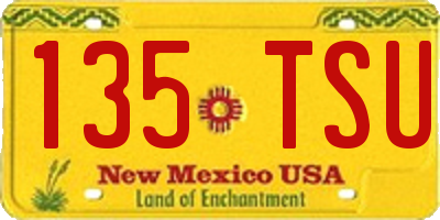 NM license plate 135TSU