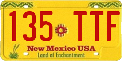NM license plate 135TTF