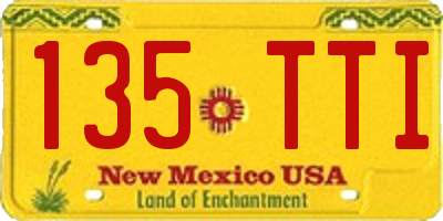 NM license plate 135TTI