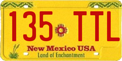 NM license plate 135TTL