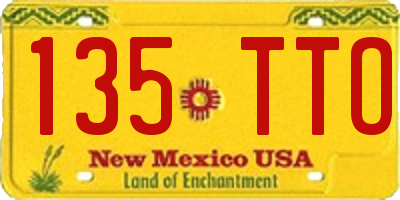 NM license plate 135TTO