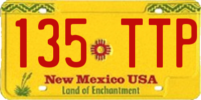 NM license plate 135TTP