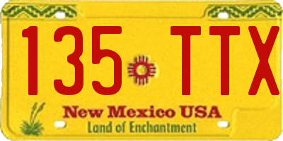NM license plate 135TTX