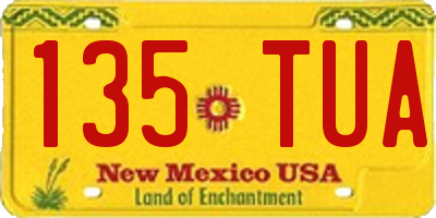 NM license plate 135TUA