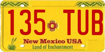 NM license plate 135TUB