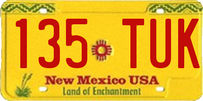 NM license plate 135TUK