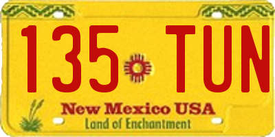 NM license plate 135TUN