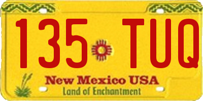 NM license plate 135TUQ