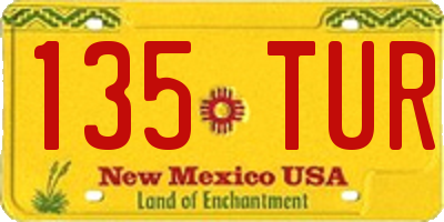 NM license plate 135TUR
