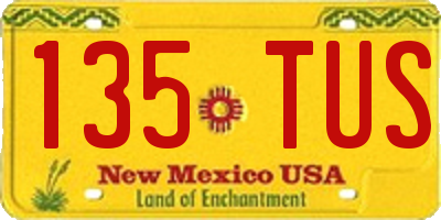 NM license plate 135TUS
