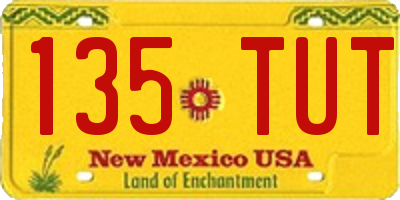 NM license plate 135TUT