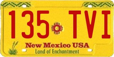NM license plate 135TVI