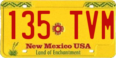 NM license plate 135TVM