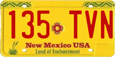 NM license plate 135TVN