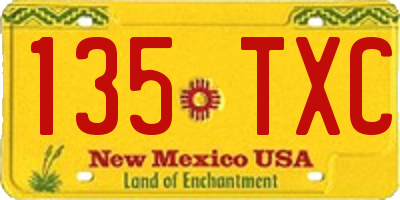 NM license plate 135TXC