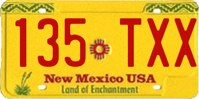 NM license plate 135TXX