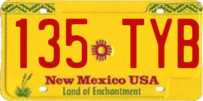 NM license plate 135TYB