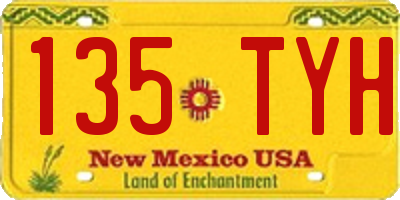 NM license plate 135TYH